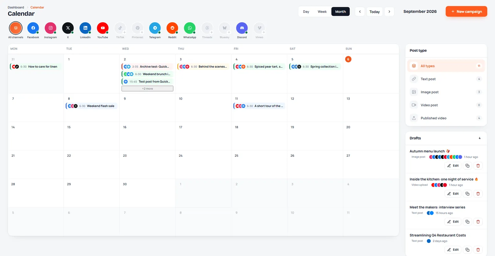 See the whole month at a glance