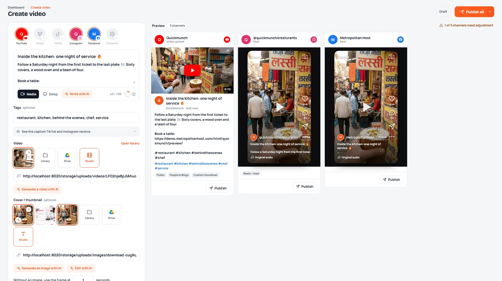 Upload a video everywhere at once